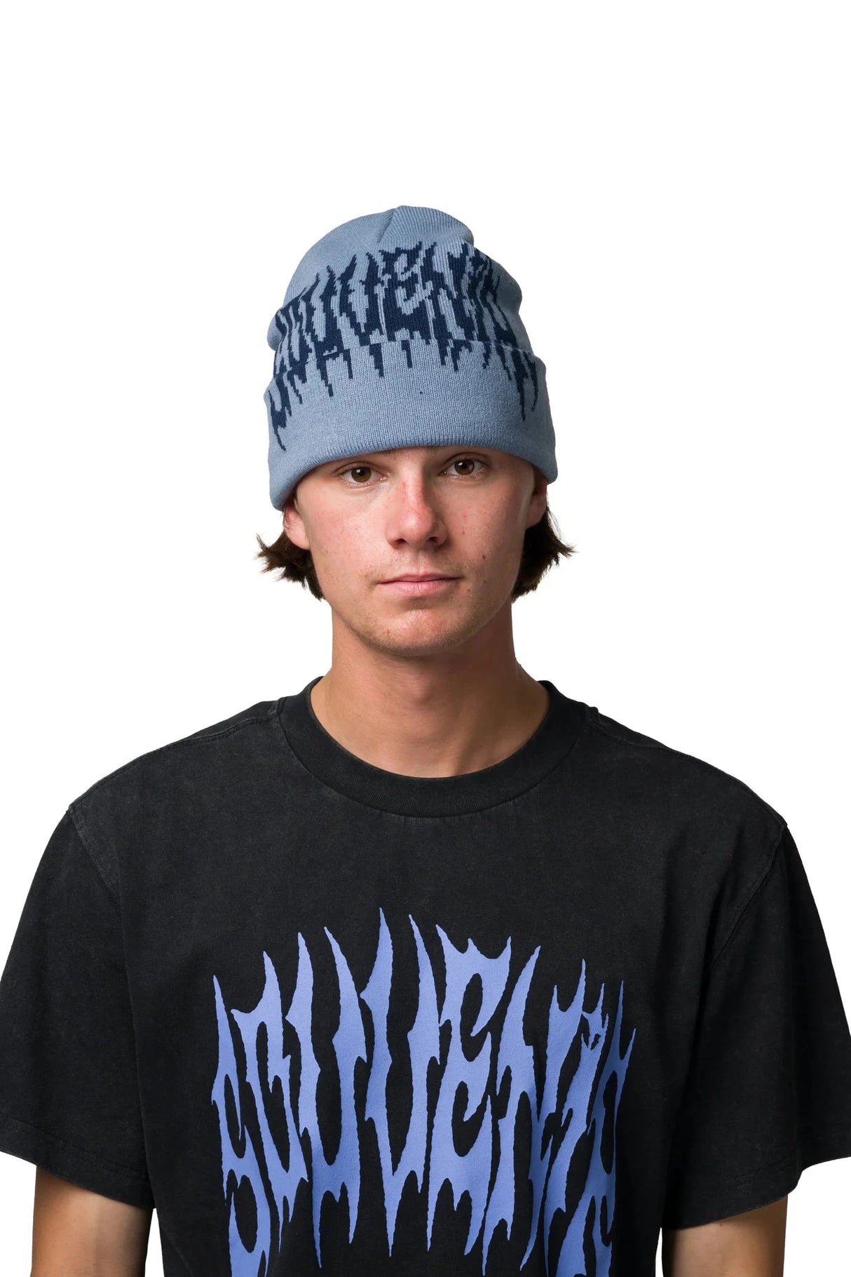 SOUVENIR Dirty Cuff Beanie Blue Fog Men's Beanies Souvenir