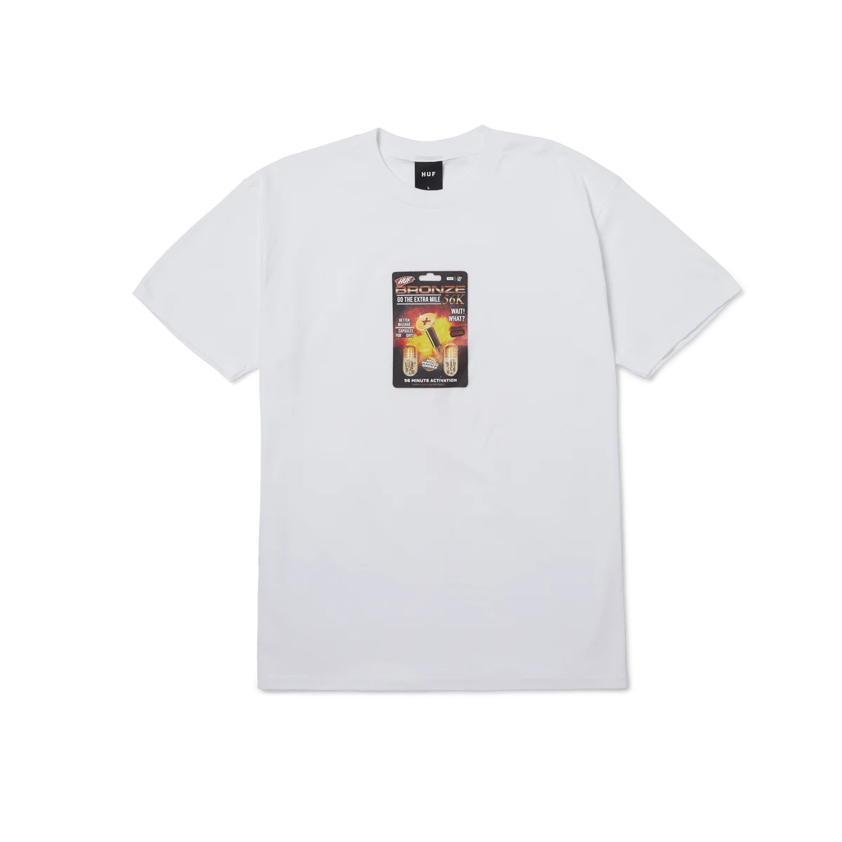 HUF X BRONZE Enhanced T-Shirt White Men's Short Sleeve T-Shirts Huf
