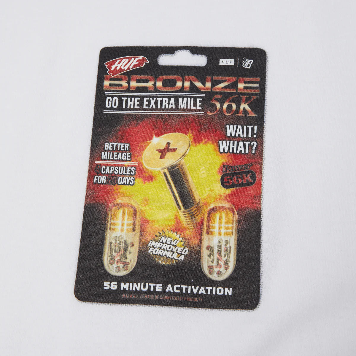 HUF X BRONZE Enhanced T-Shirt White Men's Short Sleeve T-Shirts Huf