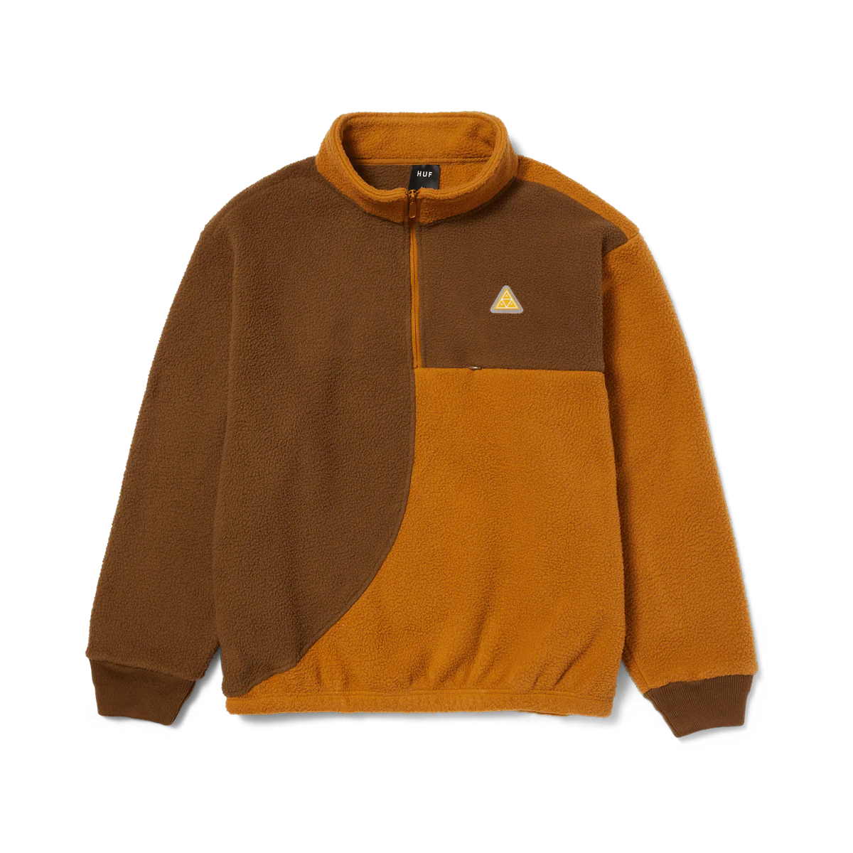 HUF Expedition 1/4 Zip Fleece Sweater Coffee Men's Sweaters huf