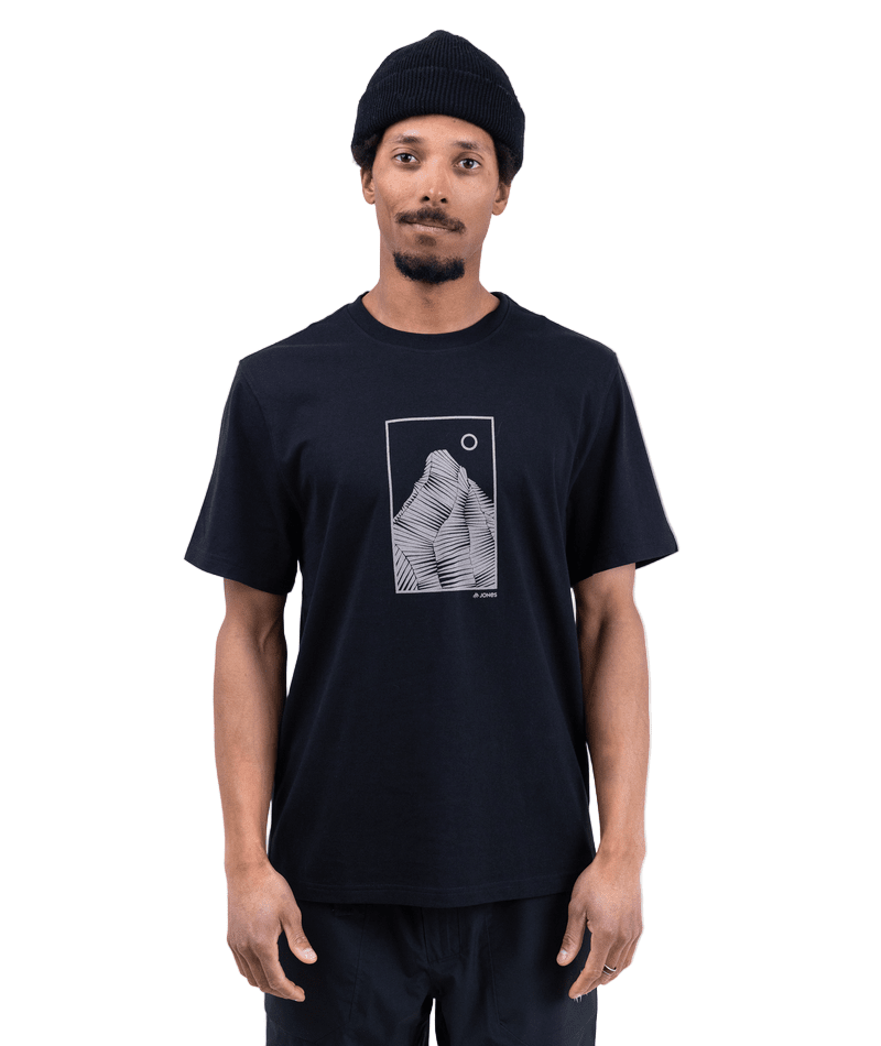 JONES Graphic Organic Cotton T-Shirt Stealth Black Men's Short Sleeve T-Shirts Jones Snowboards