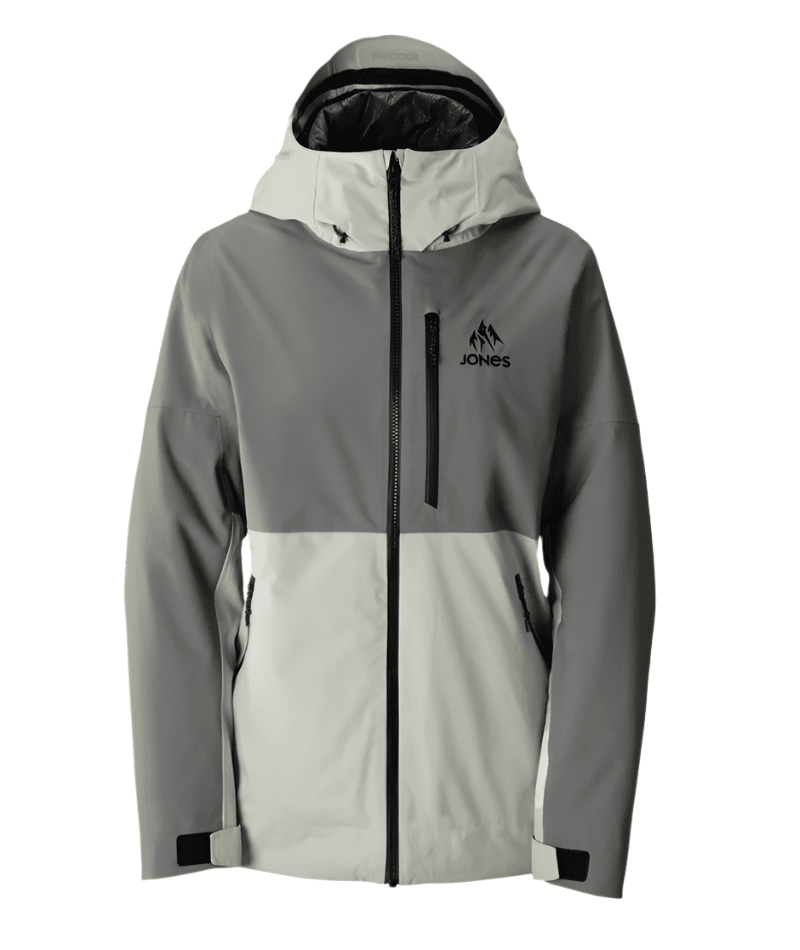 JONES Women's MTN Surf Recycled Snowboard Jacket Smoke Grey 2025 Women's Snow Jackets Jones Snowboards