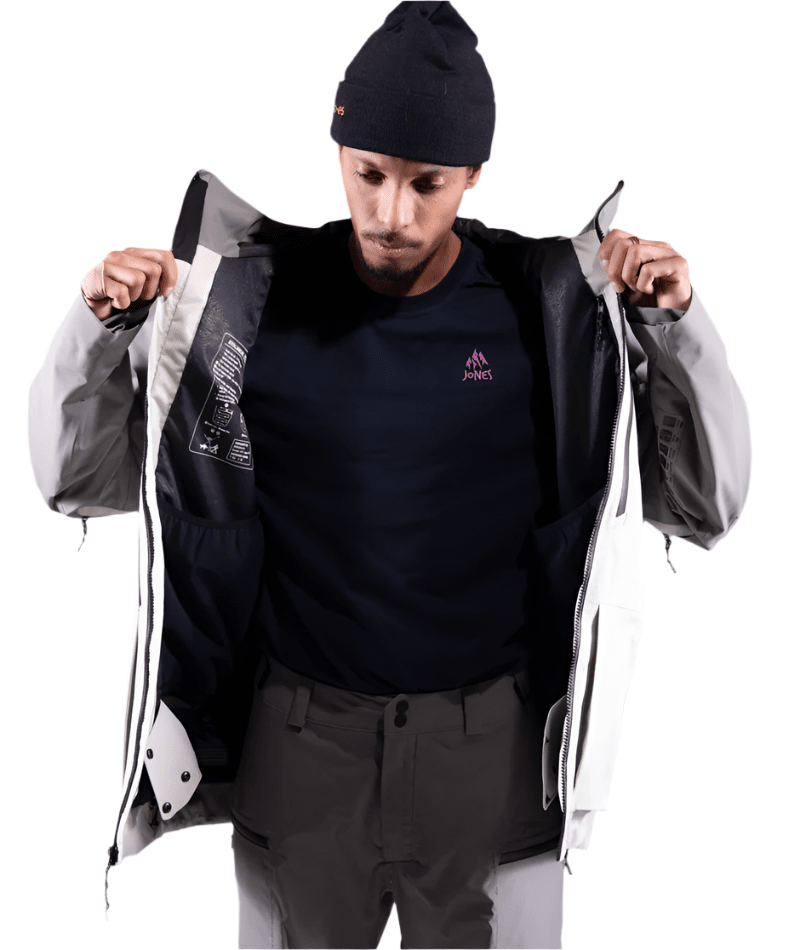 JONES MTN Surf Recycled Insulated Parka Snowboard Jacket Smoke Grey 2025 Men's Snow Jackets Jones Snowboards
