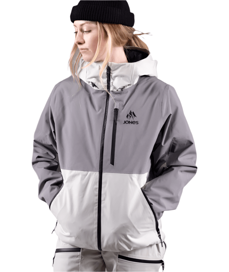 JONES Women's MTN Surf Recycled Snowboard Jacket Smoke Grey 2025 Women's Snow Jackets Jones Snowboards