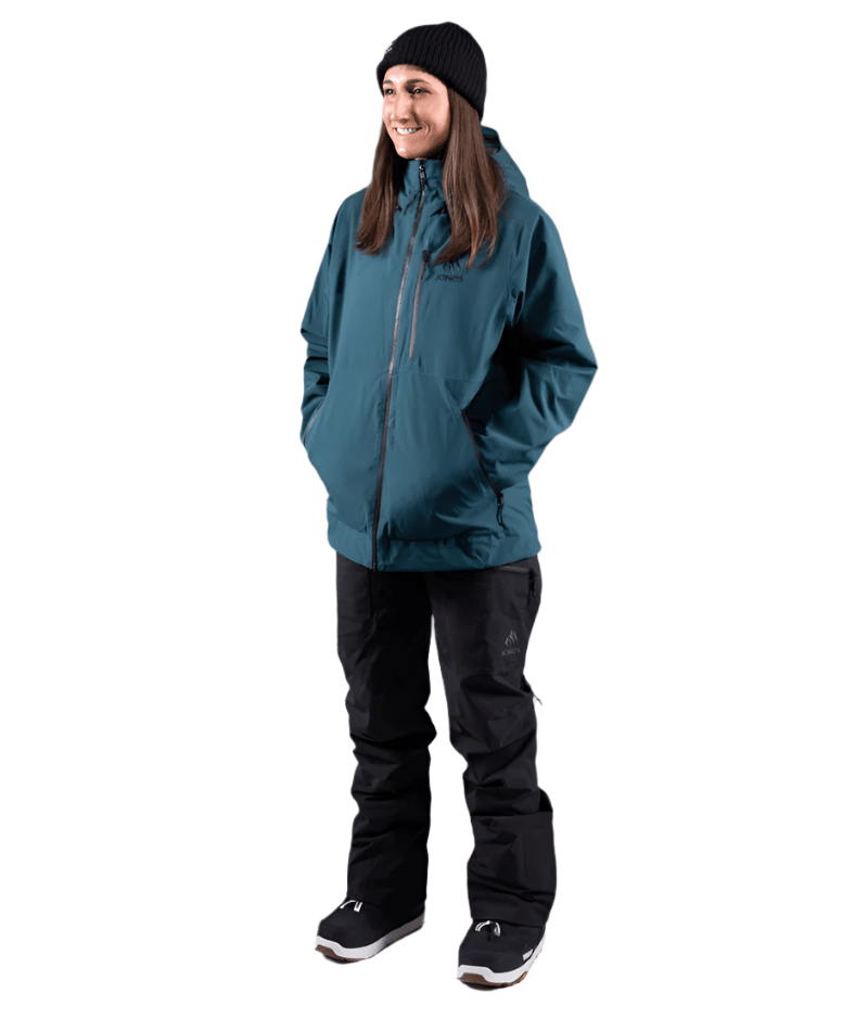 JONES Women's MTN Surf Recycled Snowboard Jacket Pacific Teal 2025 Women's Snow Jackets Jones Snowboards