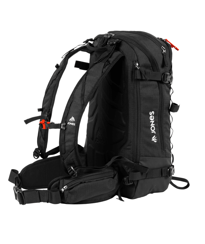 JONES Further 25L Backcountry Backpack Black Backcountry Backpacks Jones Snowboards