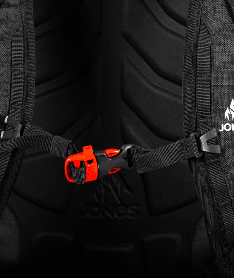 JONES Further 25L Backcountry Backpack Black Backcountry Backpacks Jones Snowboards