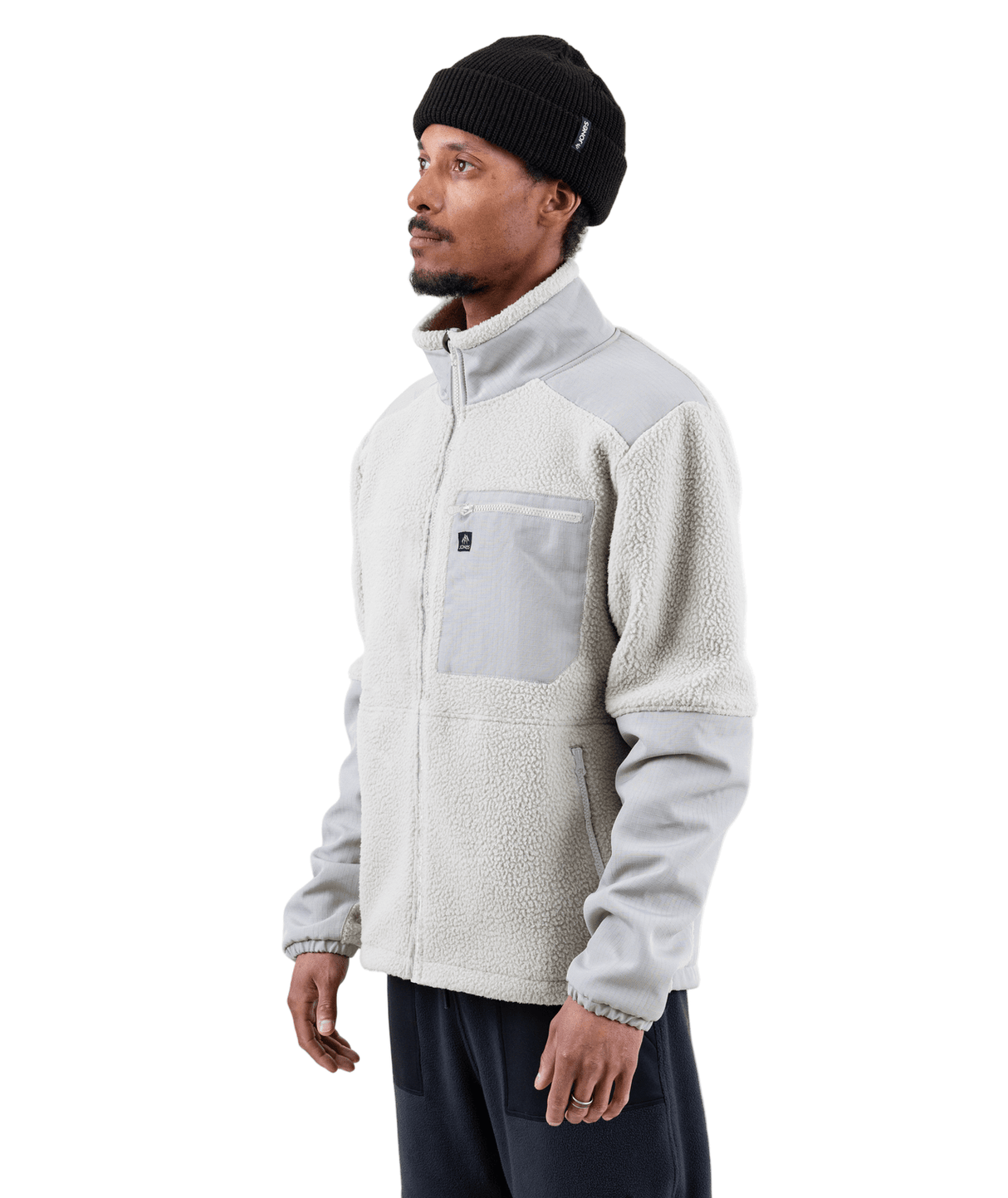 JONES Base Camp Recycled Fleece Jacket Smoke Grey Men's Insulators Jones Snowboards