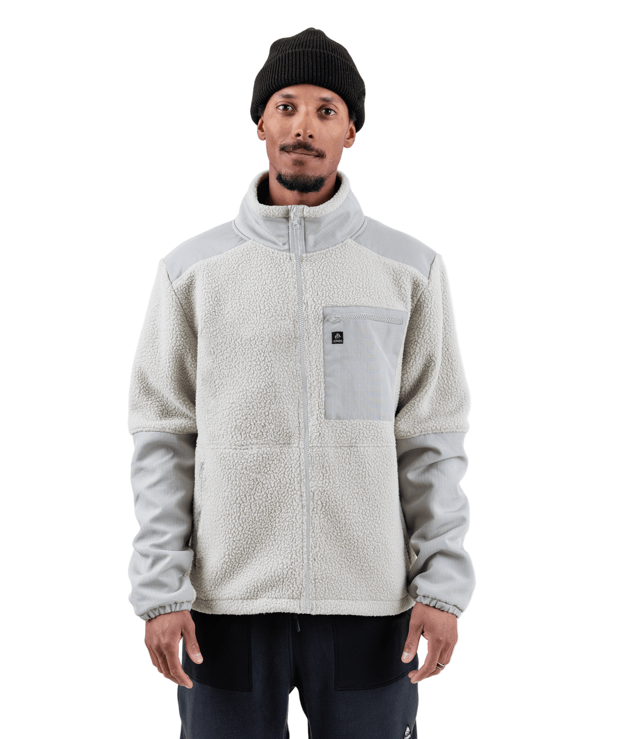 JONES Base Camp Recycled Fleece Jacket Smoke Grey Men's Insulators Jones Snowboards