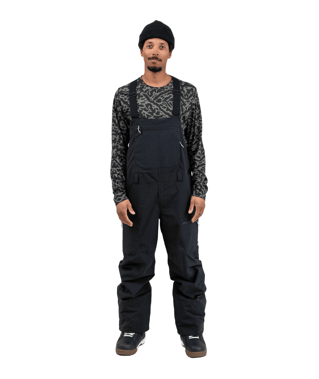 JONES MTN Surf Recycled Bib Snow Pants Stealth Black 2026 Men's Snow Bib Pants Jones Snowboards