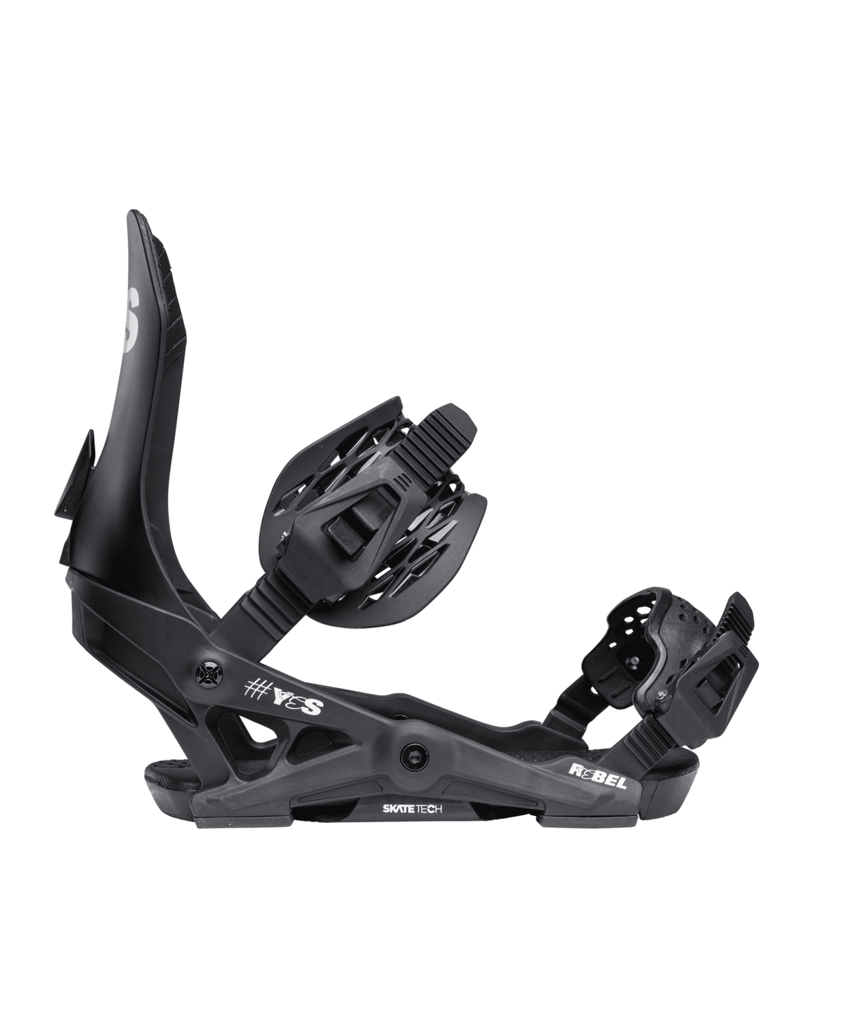 #YES Women's Rebel Snowboard Bindings Pitch Black 2026 Women's Snowboard Bindings Yes Snowboards