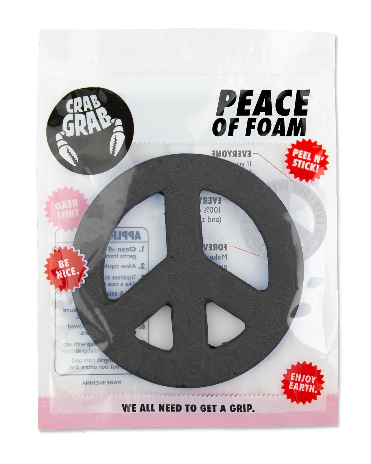 CRAB Grab Peace Of Foam Traction Pad Black Snowboard Stomp Pads Crab Grab