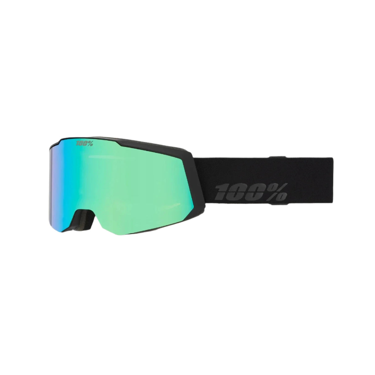 100% Snowcraft S Black - HiPER Green Mirror + HiPER Turquoise Mirror Snow Goggle Snow Goggles 100%