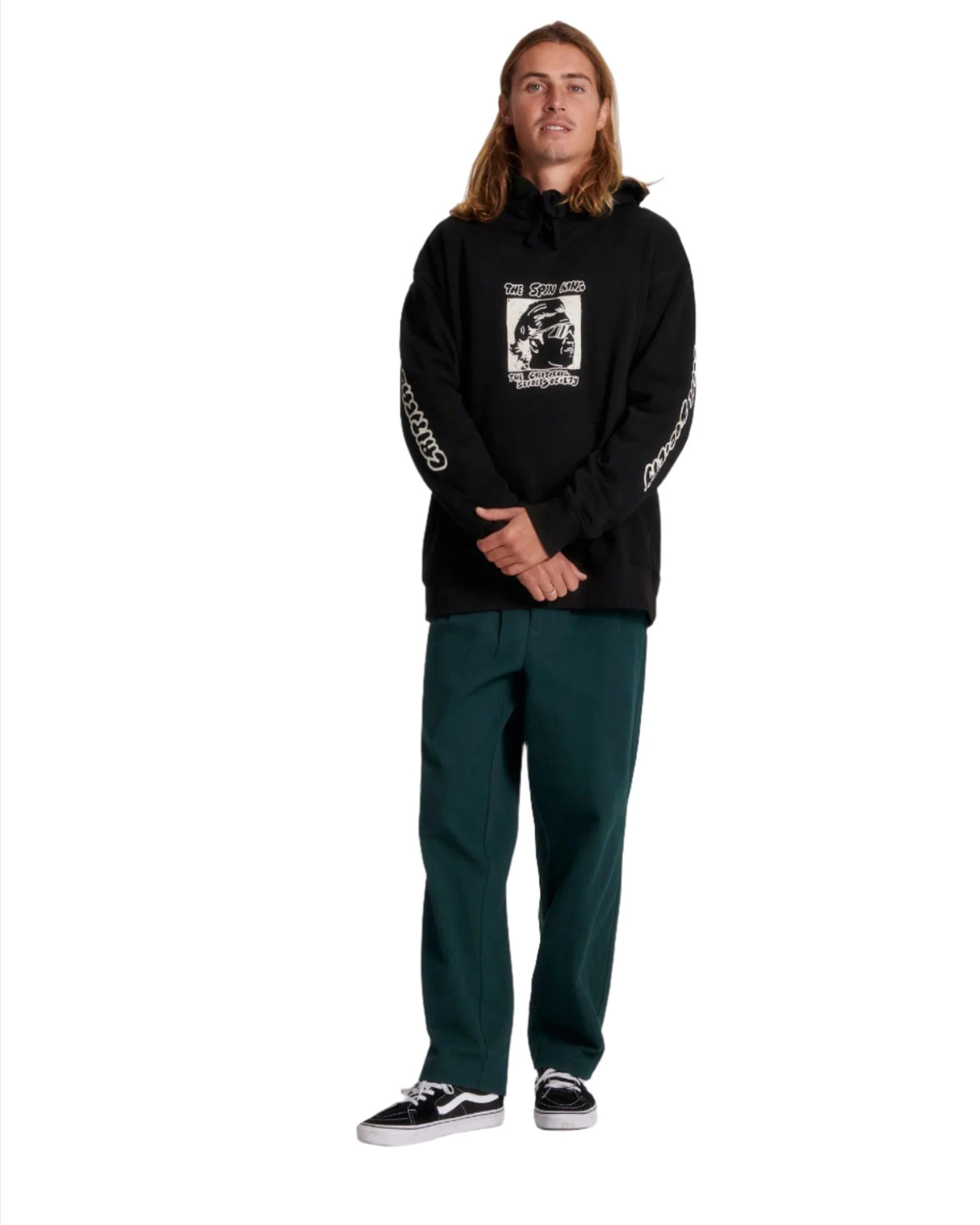 CRITICAL SLIDE Spinner Pullover Hoodie Vintage Black Men's Pullover Hoodies The Critical Slide Society