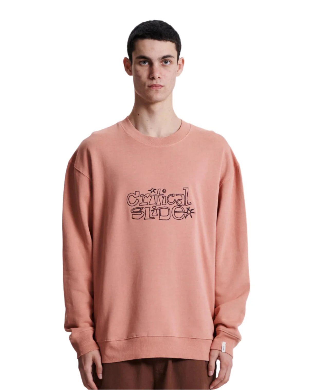 CRITICAL SLIDE Vanguard Crew Dark Peach Men's Crewnecks The Critical Slide Society
