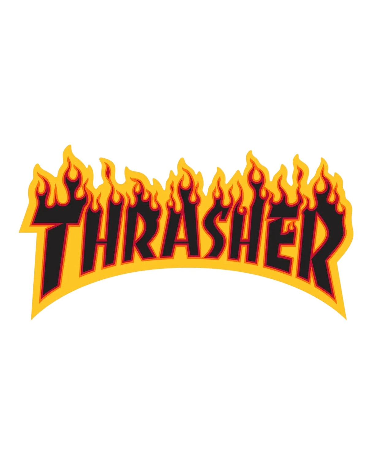 THRASHER Flame 6" Black Sticker Stickers Thrasher