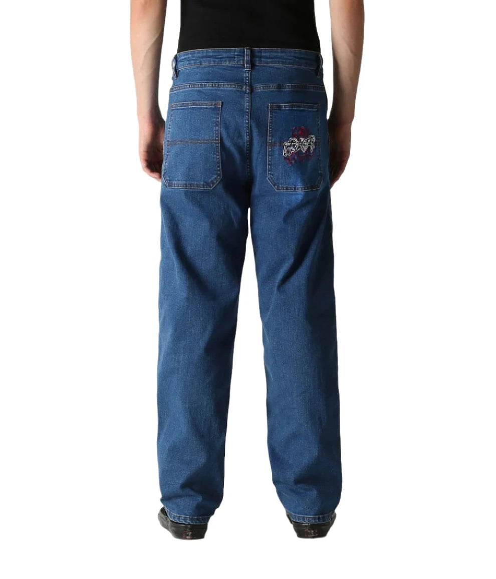 FORMER Distend Double Knee Denim Jeans Dark Blue Denim Men's Denim Former