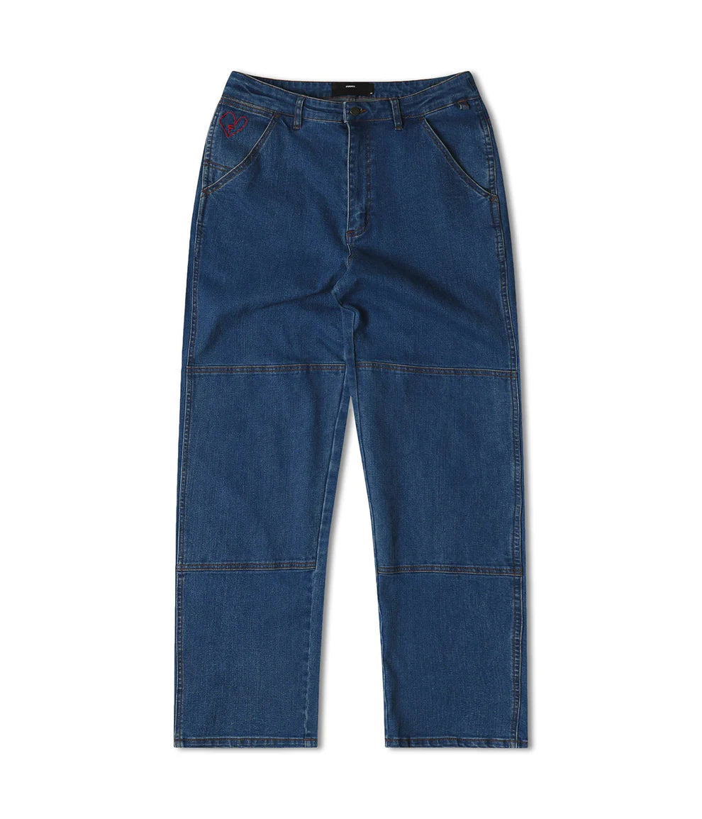 FORMER Distend Double Knee Denim Jeans Dark Blue Denim Men's Denim Former