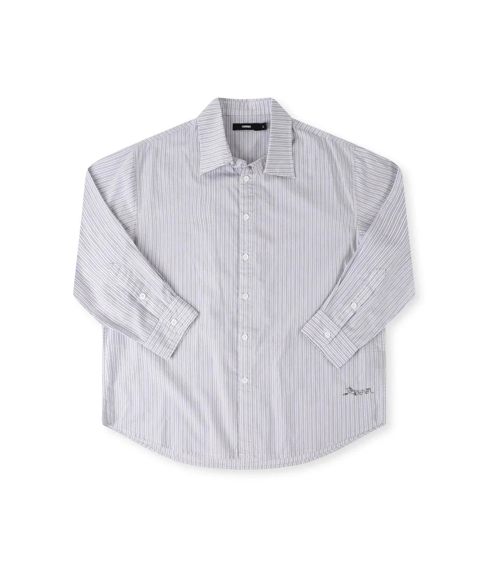 FORMER Vivian Weeping Long Sleeve Button Up Shirt White Men's Long Sleeve Button Up Shirts Former