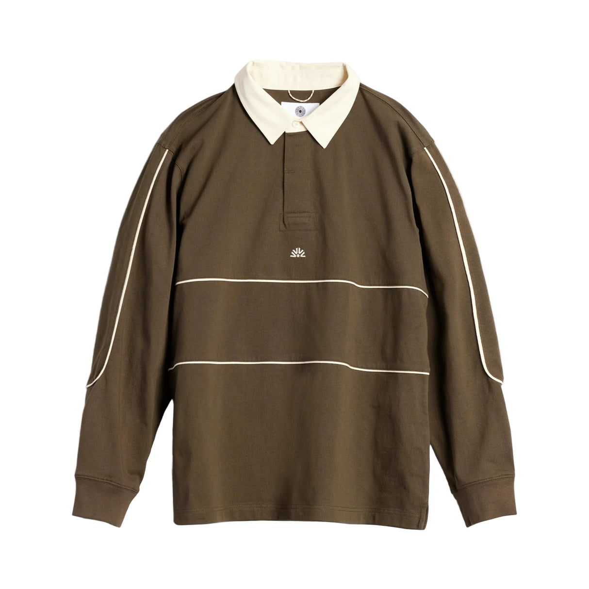 AUTUMN Piping Rugby Shirt Army Men's Crewnecks Autumn