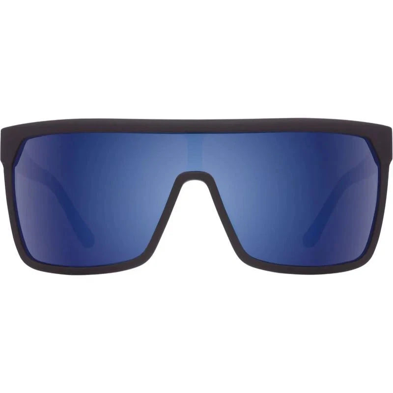 SPY Flynn Soft Matte Black - Happy Bronze Dark Blue Spectra Mirror Sunglasses Sunglasses Spy
