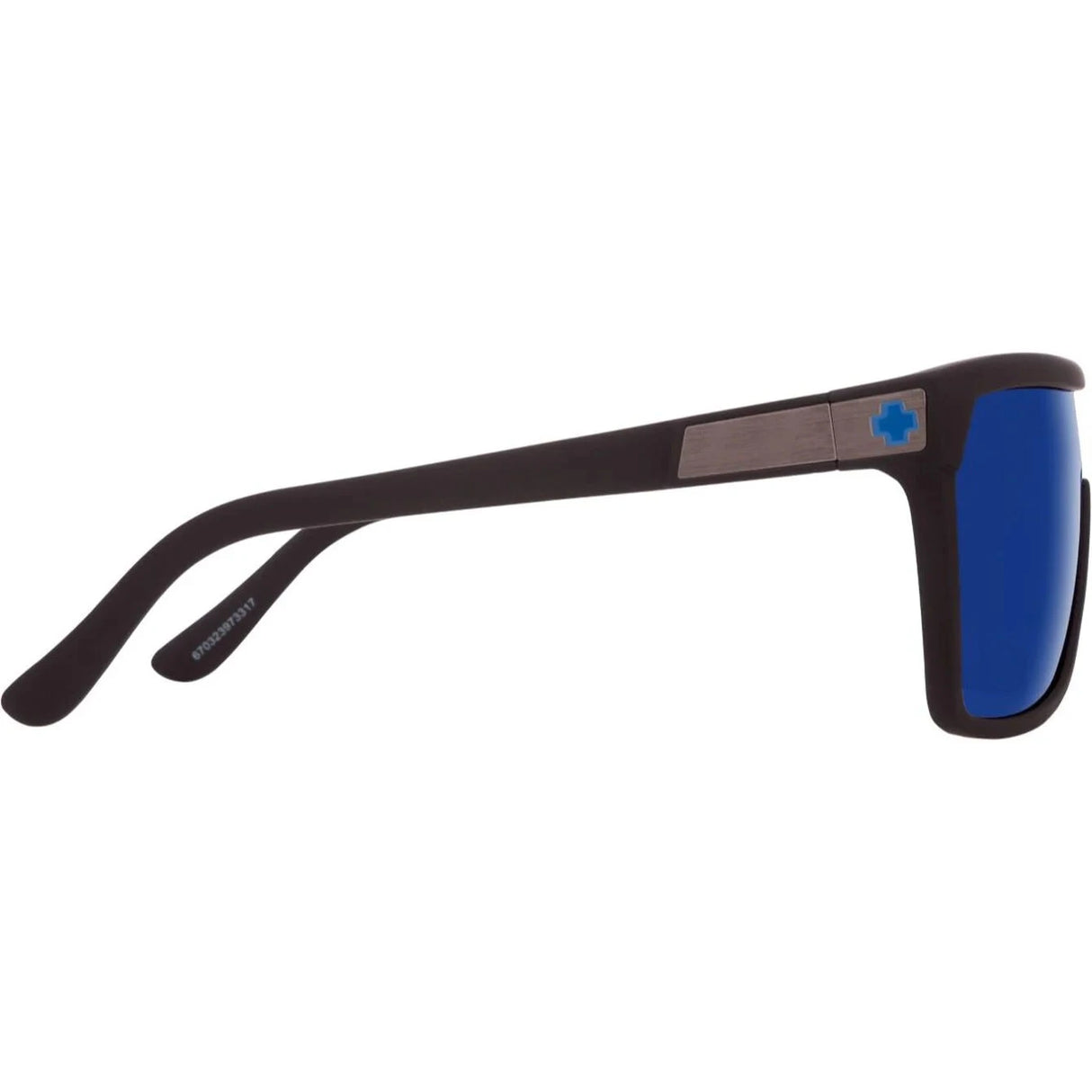SPY Flynn Soft Matte Black - Happy Bronze Dark Blue Spectra Mirror Sunglasses Sunglasses Spy