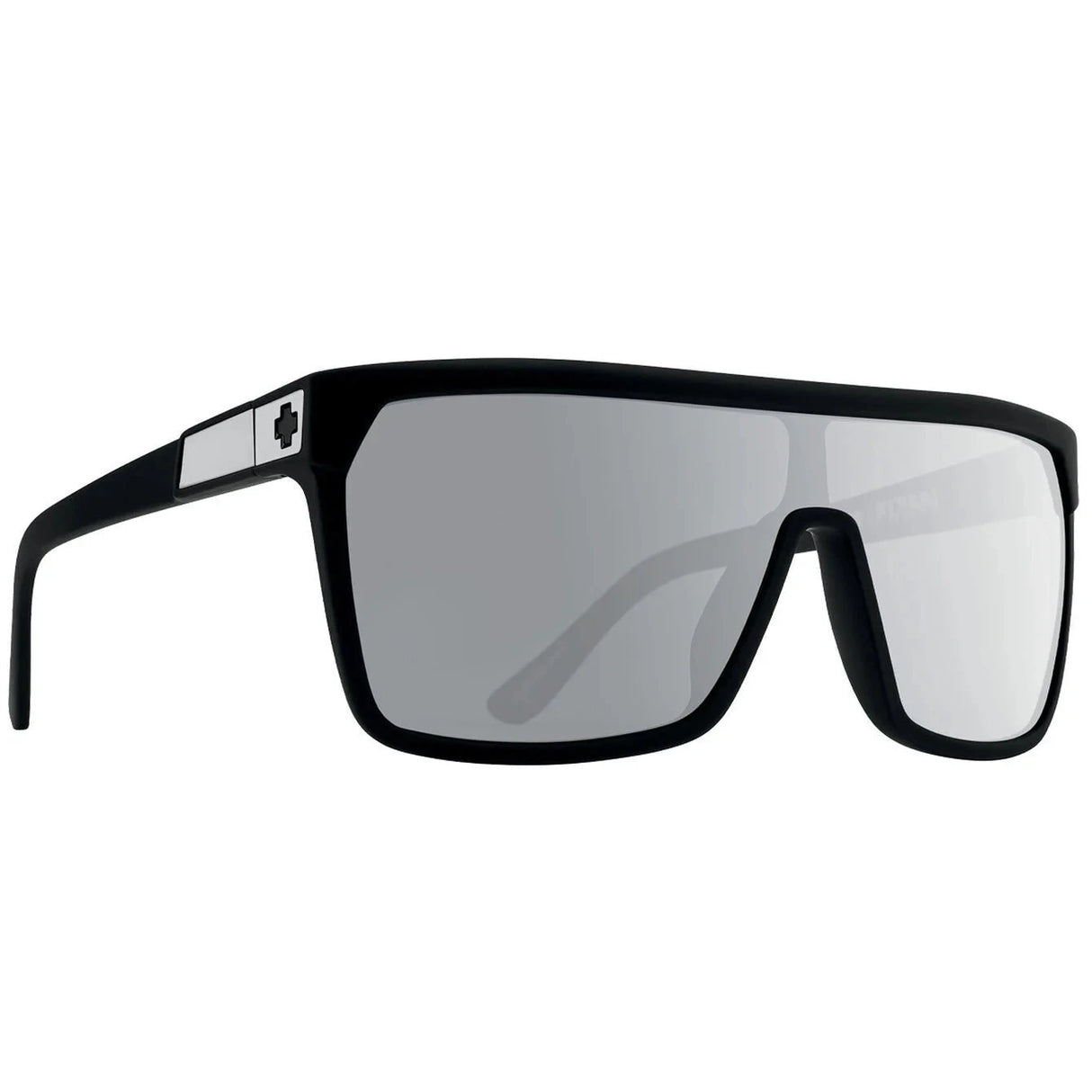SPY Flynn Soft Matte Black - Happy Gray Green With Silver Mirror Polarized Sunglasses