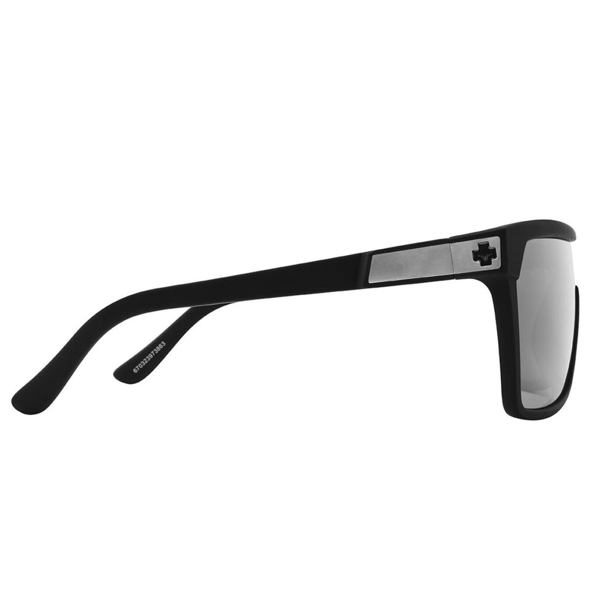 SPY Flynn Soft Matte Black - Happy Gray Green With Silver Mirror Polarized Sunglasses