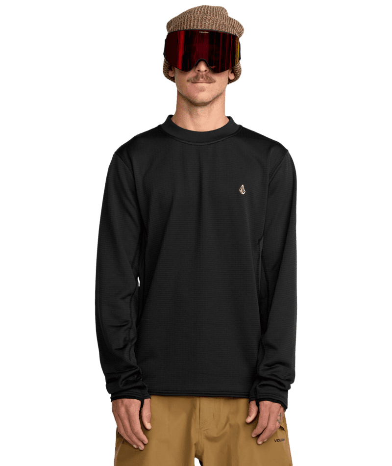 VOLCOM Gridlock Crew Neck Base Layer Top Black Men's Base Layers Volcom