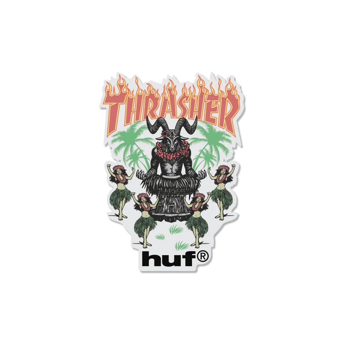 HUF x Thrasher Goat Luau Sticker Stickers Huf