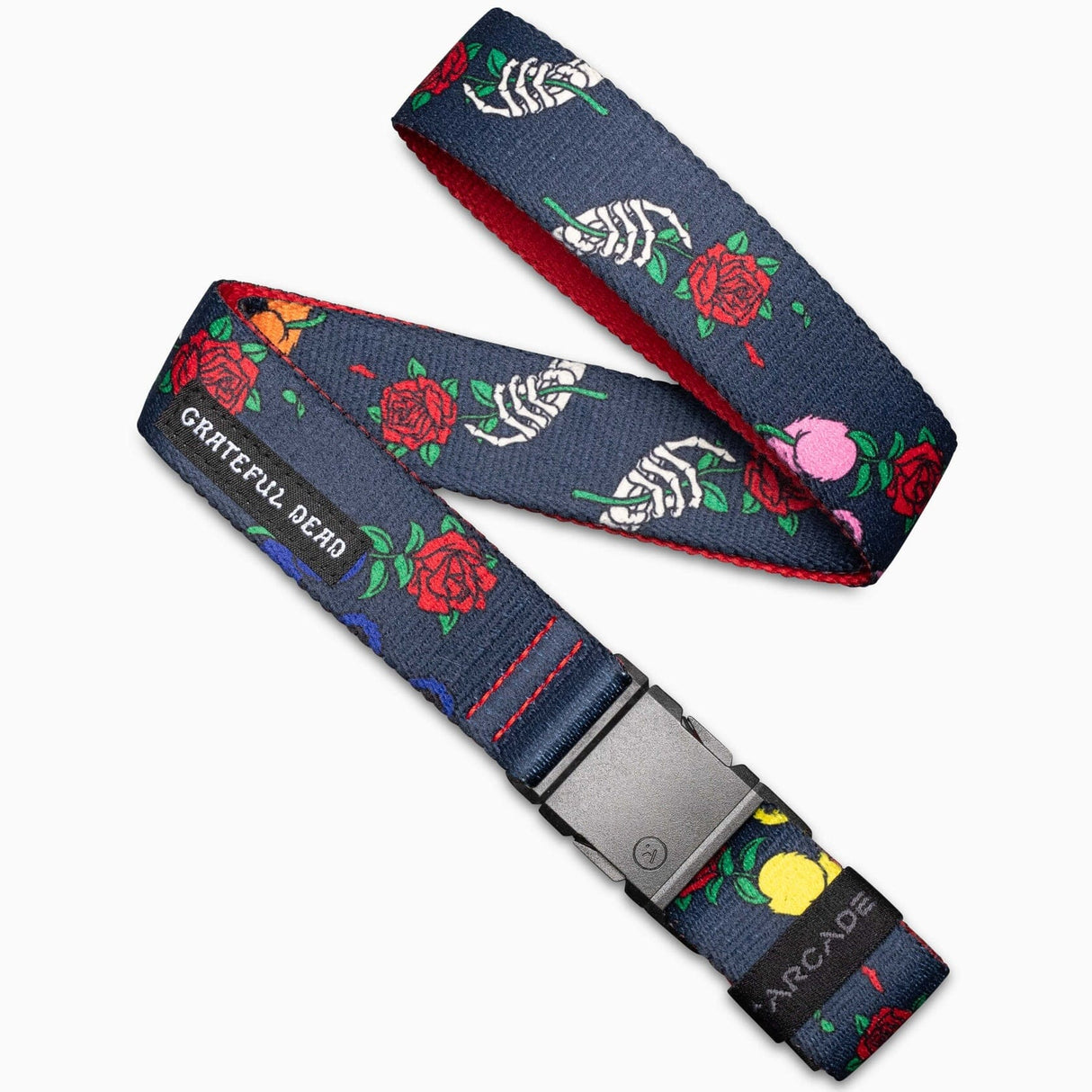 ARCADE Grateful Dead Slim Stretch Belt Bertha Bear Navy Women's Belts ARCADE