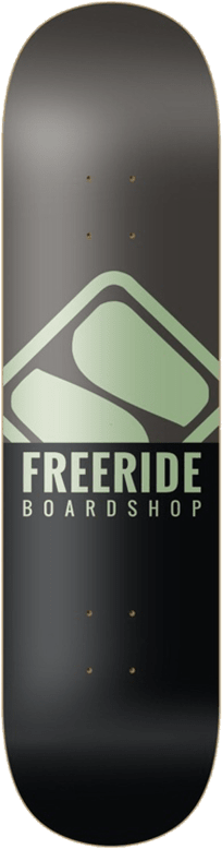 FREERIDE Stacked Logo 8.0 Green Skateboard Deck Skateboard Decks Freeride Boardshop 