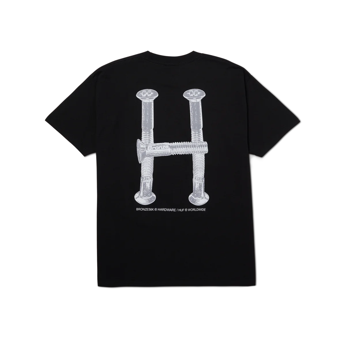HUF X BRONZE TT Bolts T-Shirt Black Men's Short Sleeve T-Shirts Huf