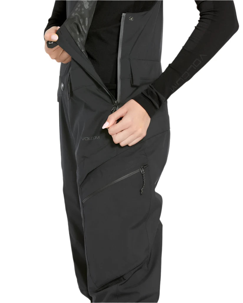 VOLCOM Women's GORE-TEX Elm Stretch Bib Overall Snowboard Pant Black 2025 Women's Snow Bib Pants Volcom