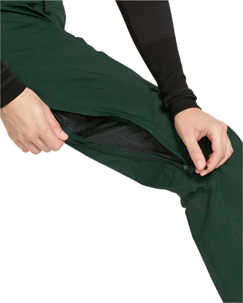 VOLCOM Women's GORE-TEX Elm Stretch Bib Overall Snowboard Pant Scarab 2025 Women's Snow Bib Pants Volcom