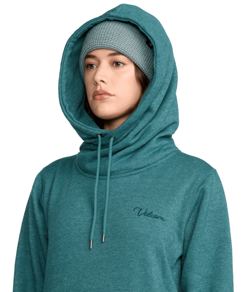 VOLCOM Women's Tower Fleece Pullover Hoodie Atlantic Deep Women's Pullover Hoodies Volcom
