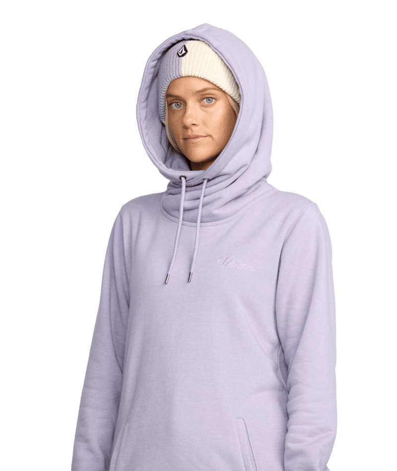VOLCOM Women's Tower Fleece Pullover Hoodie Lavender Aura Women's Pullover Hoodies Volcom