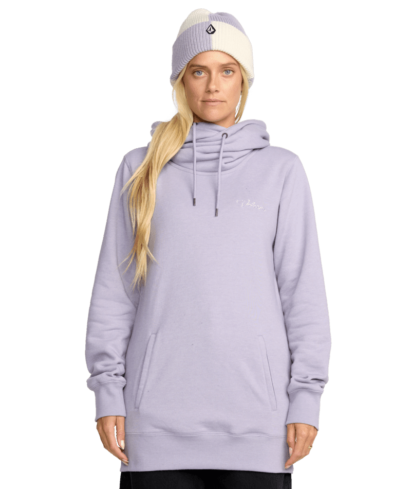 VOLCOM Women's Tower Fleece Pullover Hoodie Lavender Aura Women's Pullover Hoodies Volcom