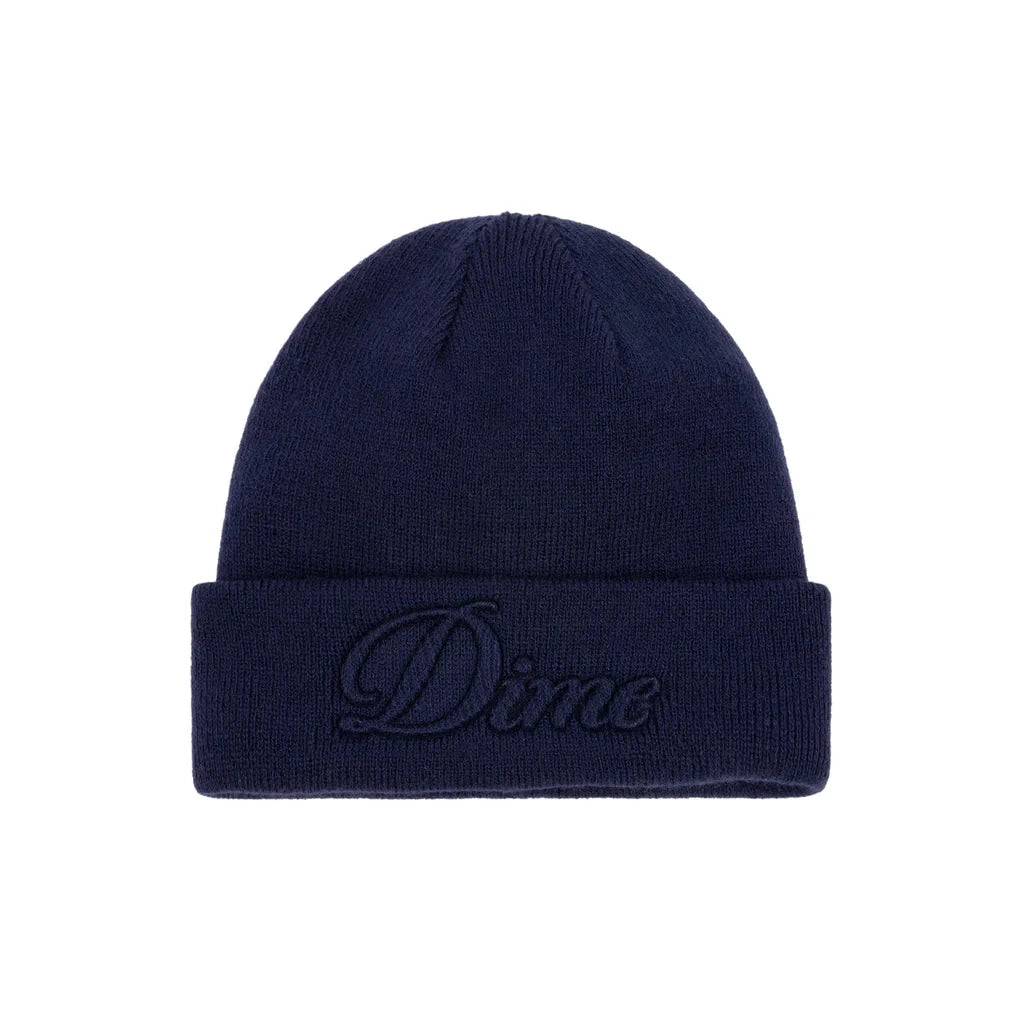 DIME Cursive Fold Beanie Navy Men's Beanies Dime MTL