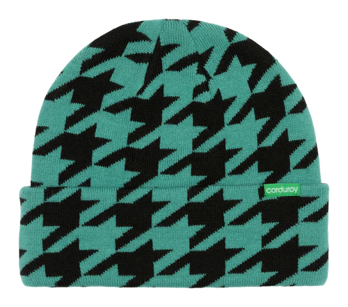 CORDUROY Houndstooth Beanie Teal Men's Beanies Corduroy