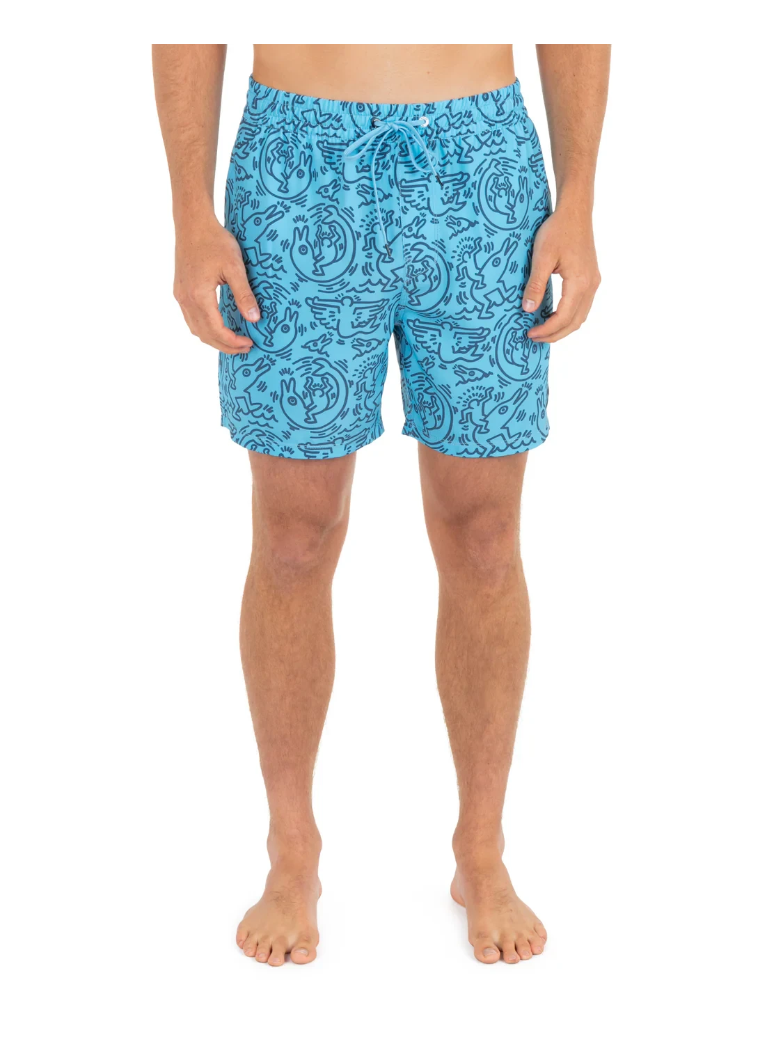 HURLEY Keith Haring Cannonball Volley 17" Volley Shorts Skyline Men's Boardshorts Hurley