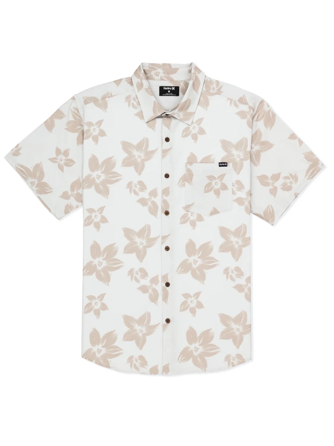 HURLEY Newport Stretch Short Sleeve Button Up Bone Men's Short Sleeve Button Up Shirts Hurley