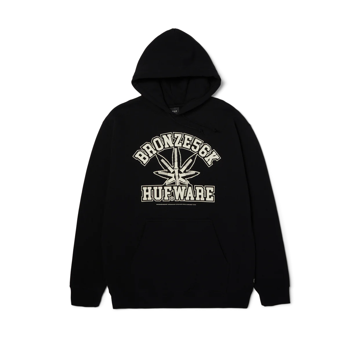 HUF X BRONZE Plantware Pullover Hoodie Black Men's Pullover Hoodies Huf