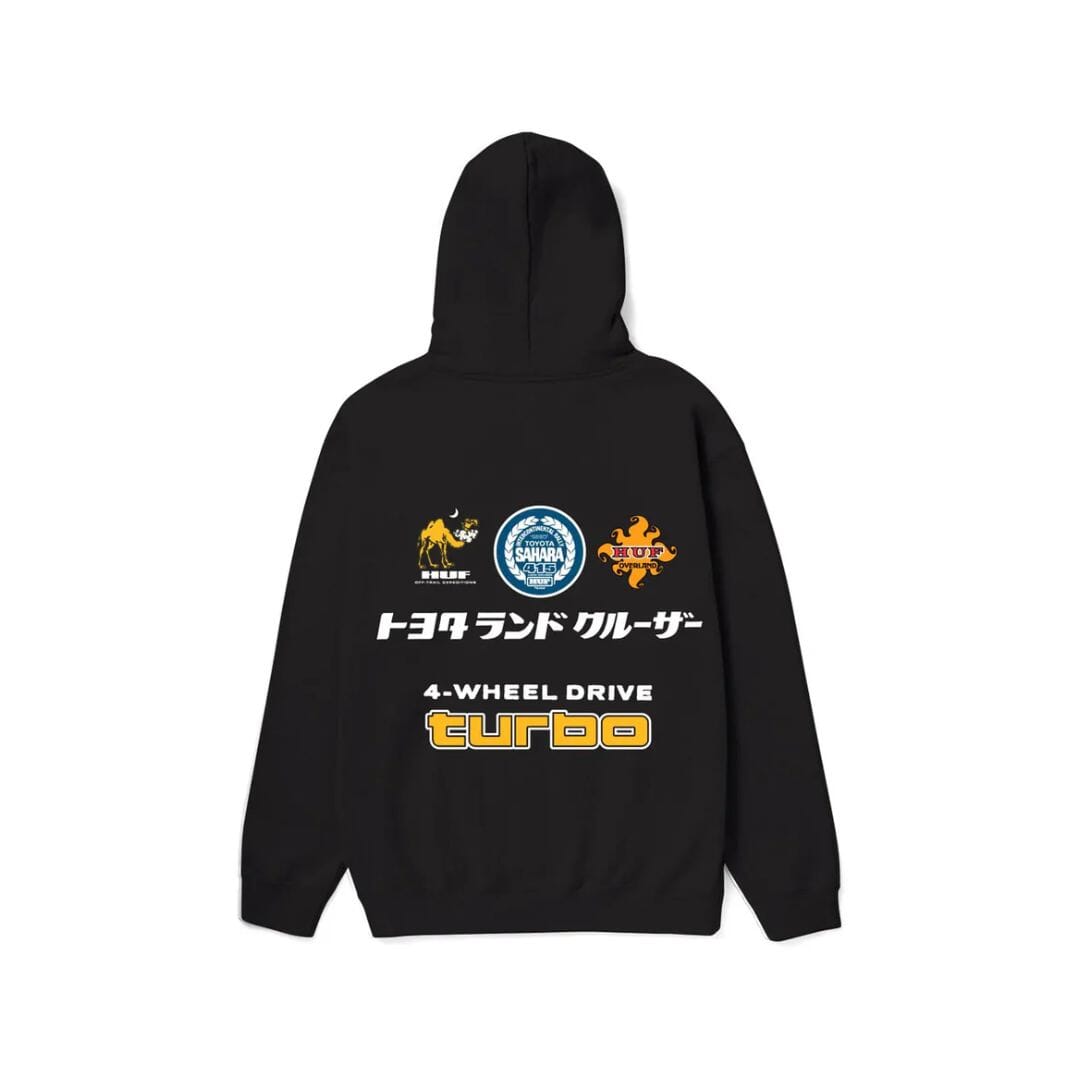 HUF X Toyota Sahara Rally Hoodie Black Men's Pullover Hoodies Huf