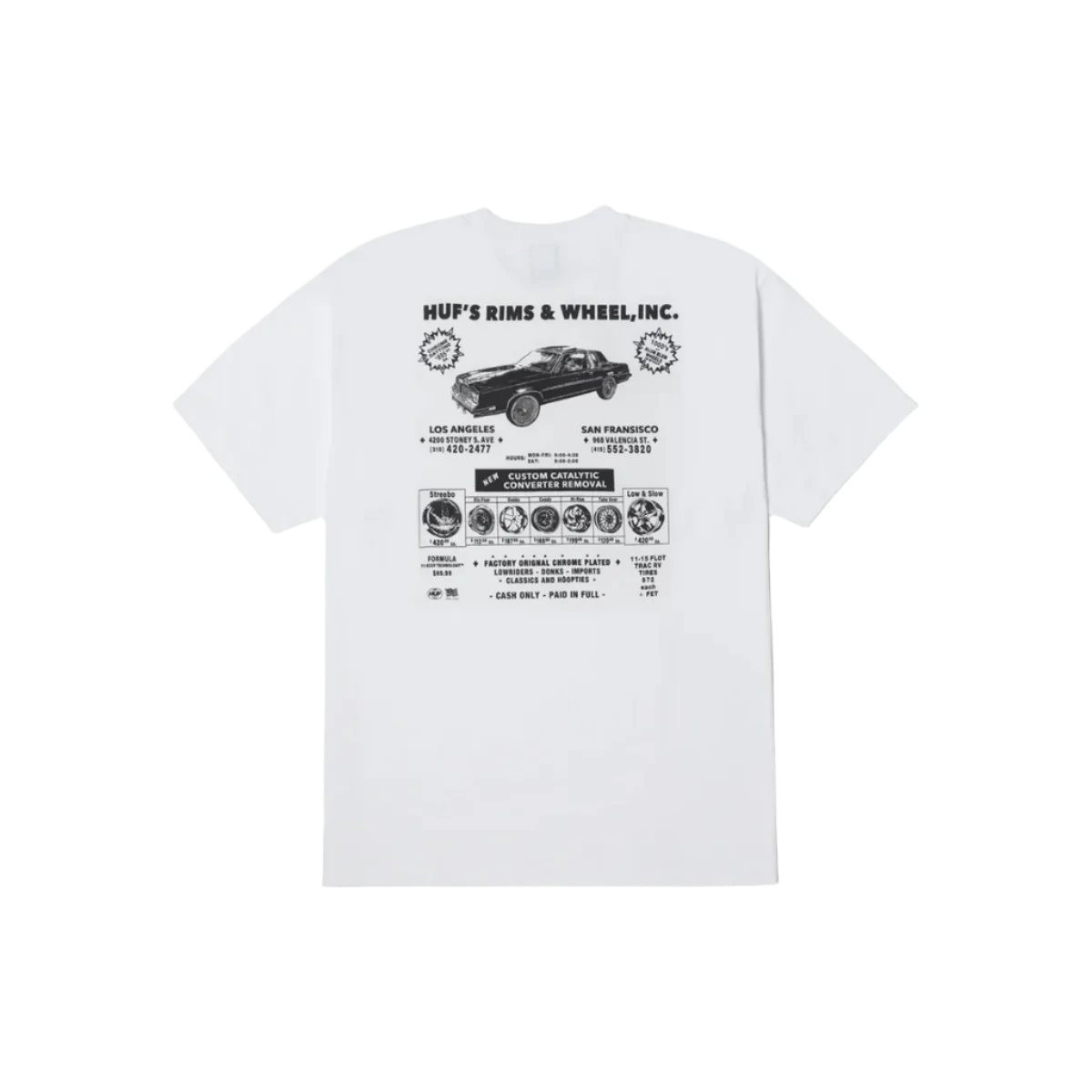 HUF Rim & Wheel Inc T-Shirt White Men's Short Sleeve T-Shirts Huf