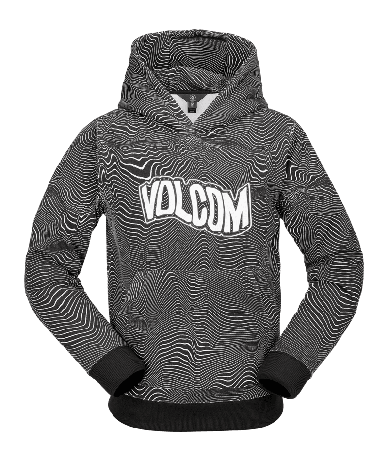 VOLCOM Youth Hydro Fleece Pullover Hoodie Black Print Boy's Pullover Hoodies Volcom