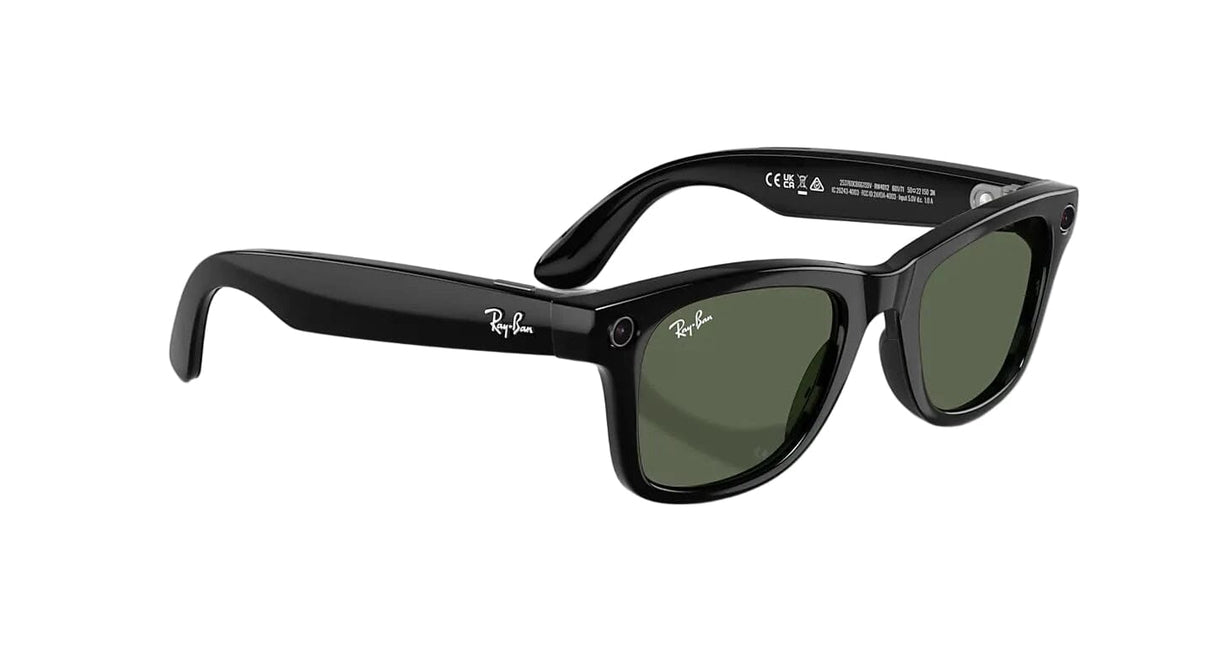 RAY-BAN Meta Wayfarer Shiny Black - G-15 Green (Gen 2) Sunglasses Sunglasses Ray-Ban