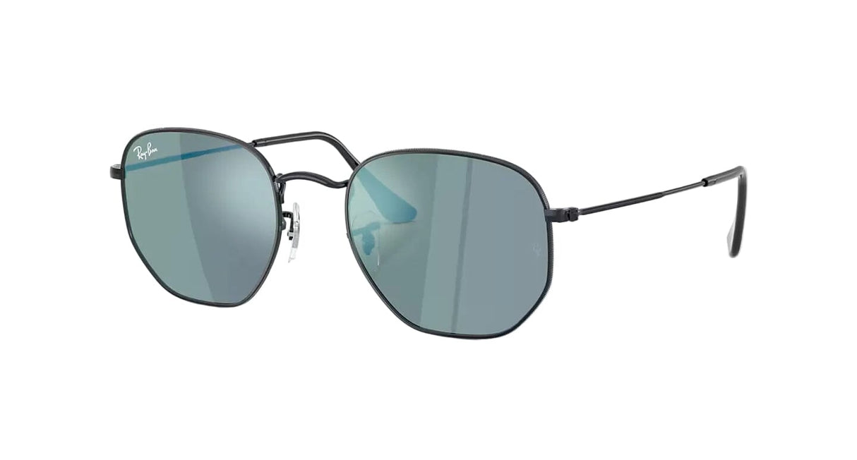 RAY-BAN Hexagonal Flat Black - Blue Mirror Sunglasses Sunglasses Ray-Ban