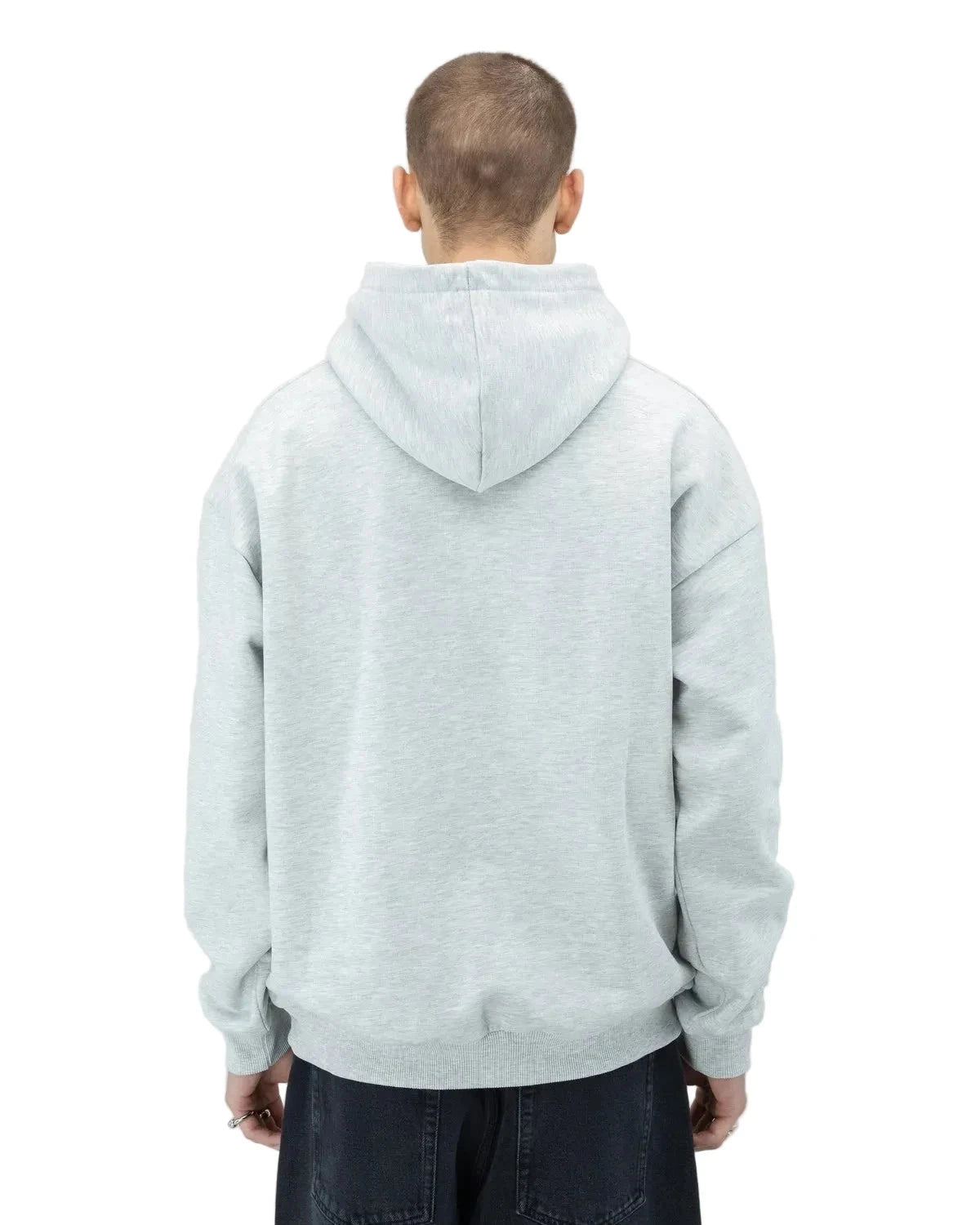 BEYOND MEDALS Distressed Logo Hoodie Grey Mel Men's Pullover Hoodies Beyond Medals