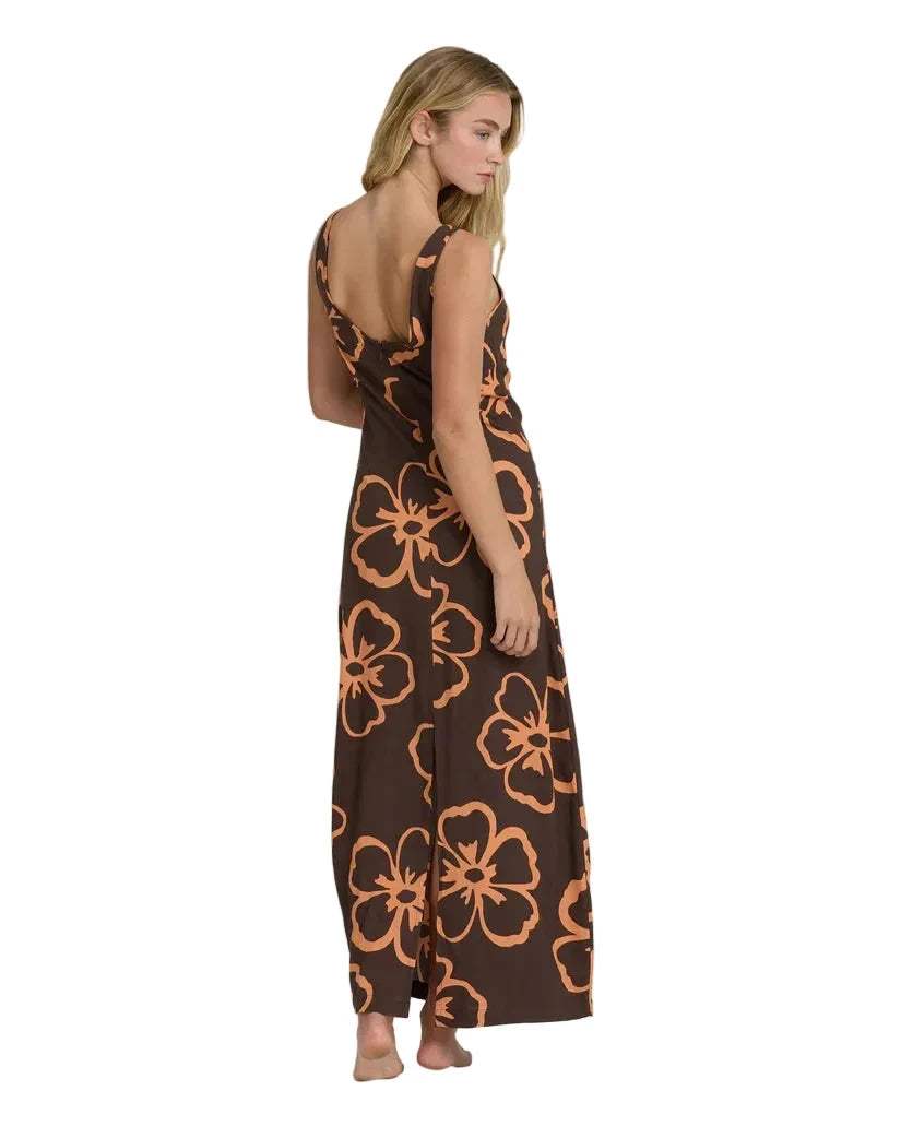 BILLABONG Women’s Sunkissed Maxi Dress Teak Women's Dresses Billabong
